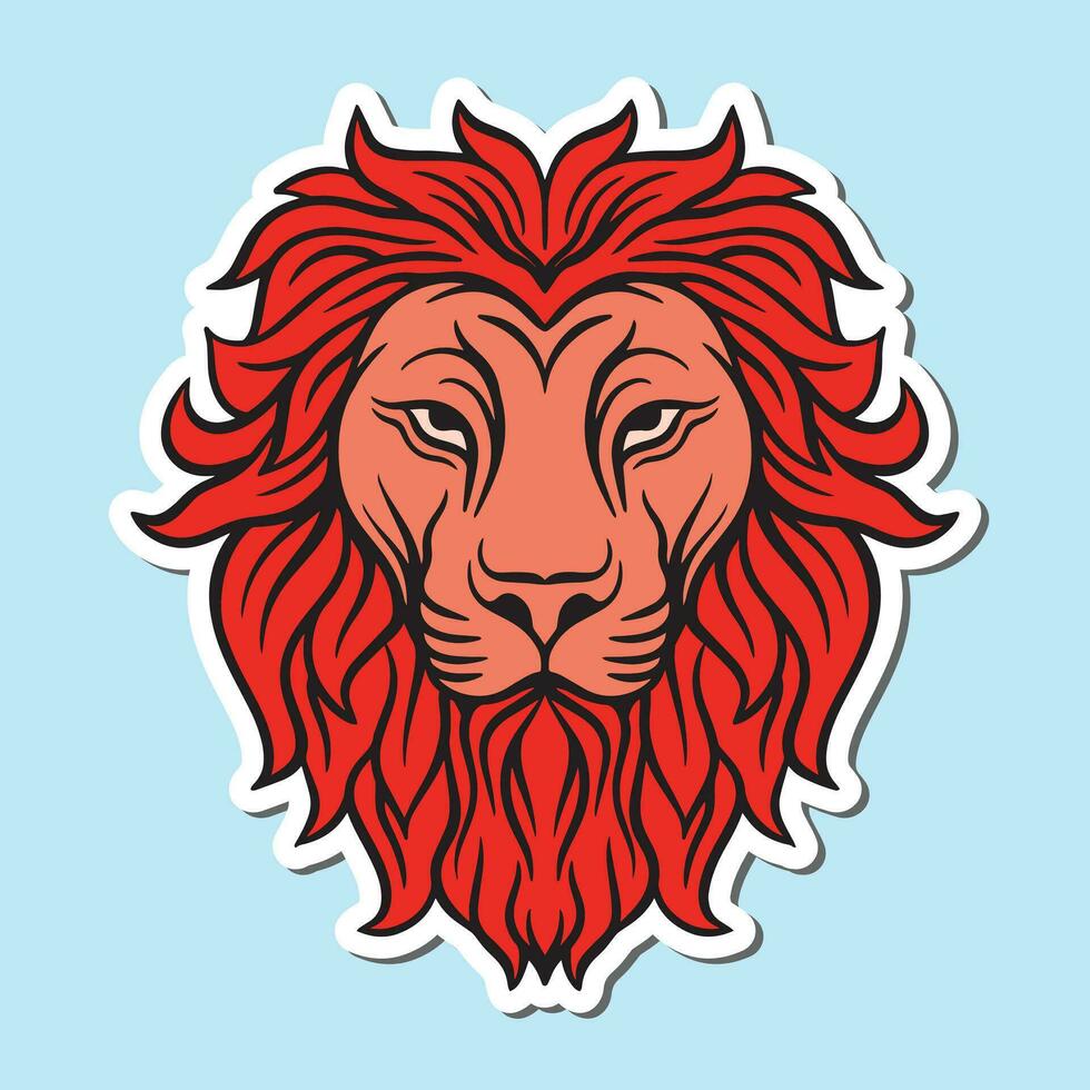 león cabeza mano dibujado ilustraciones para pegatinas, logo, tatuaje etc vector