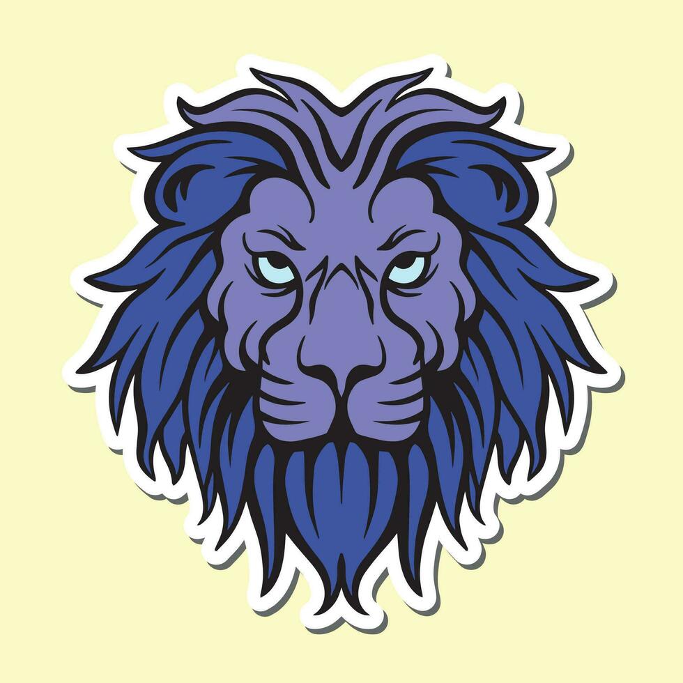 lion head hand drawn illustrations for stickers, logo, tattoo etc vector
