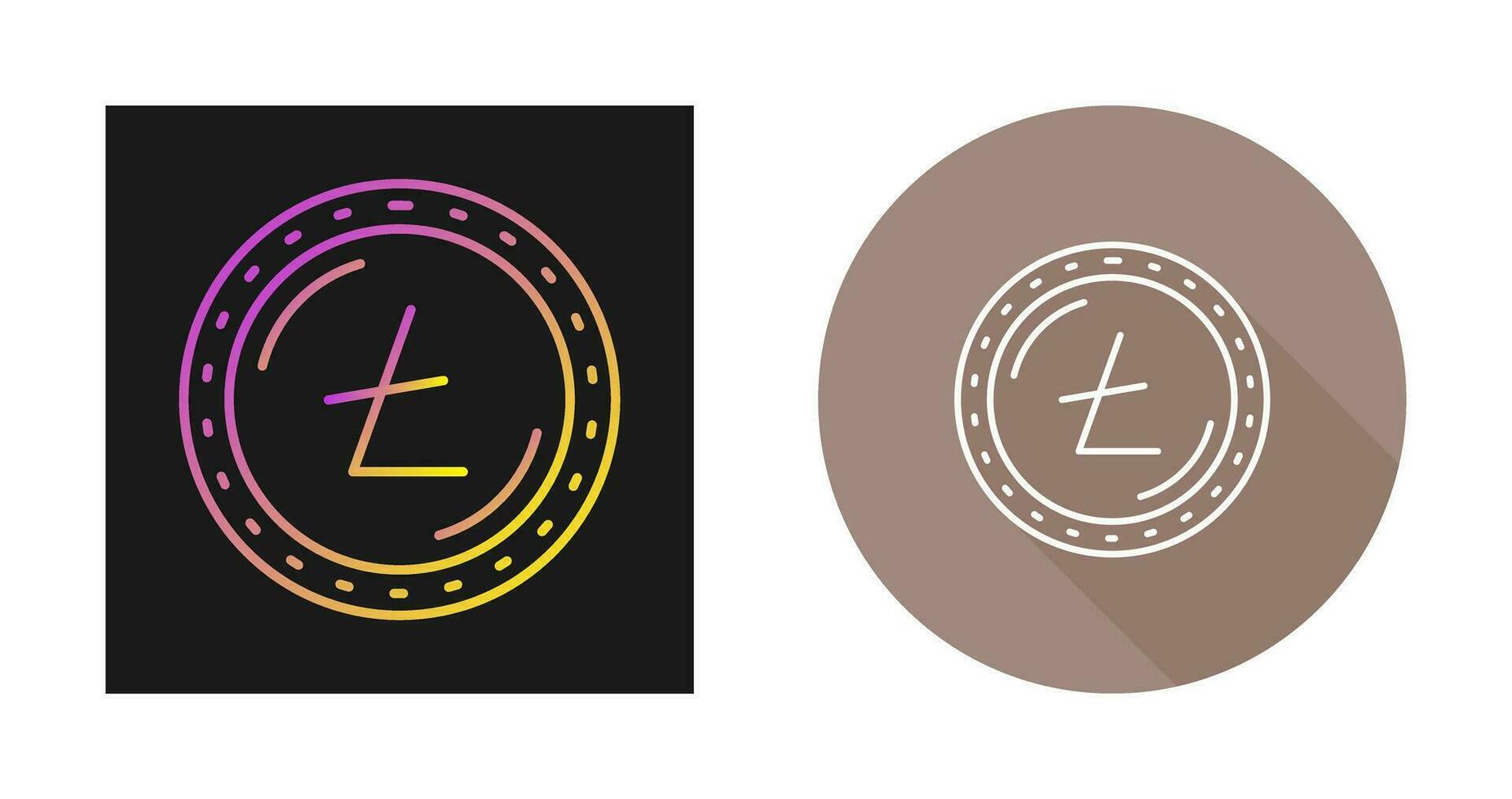 icono de vector de moneda litecoin