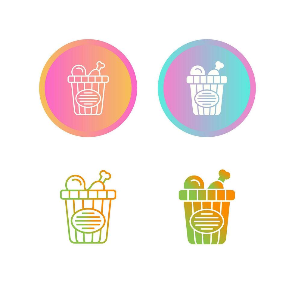 Chicken Bucket Vector Icon