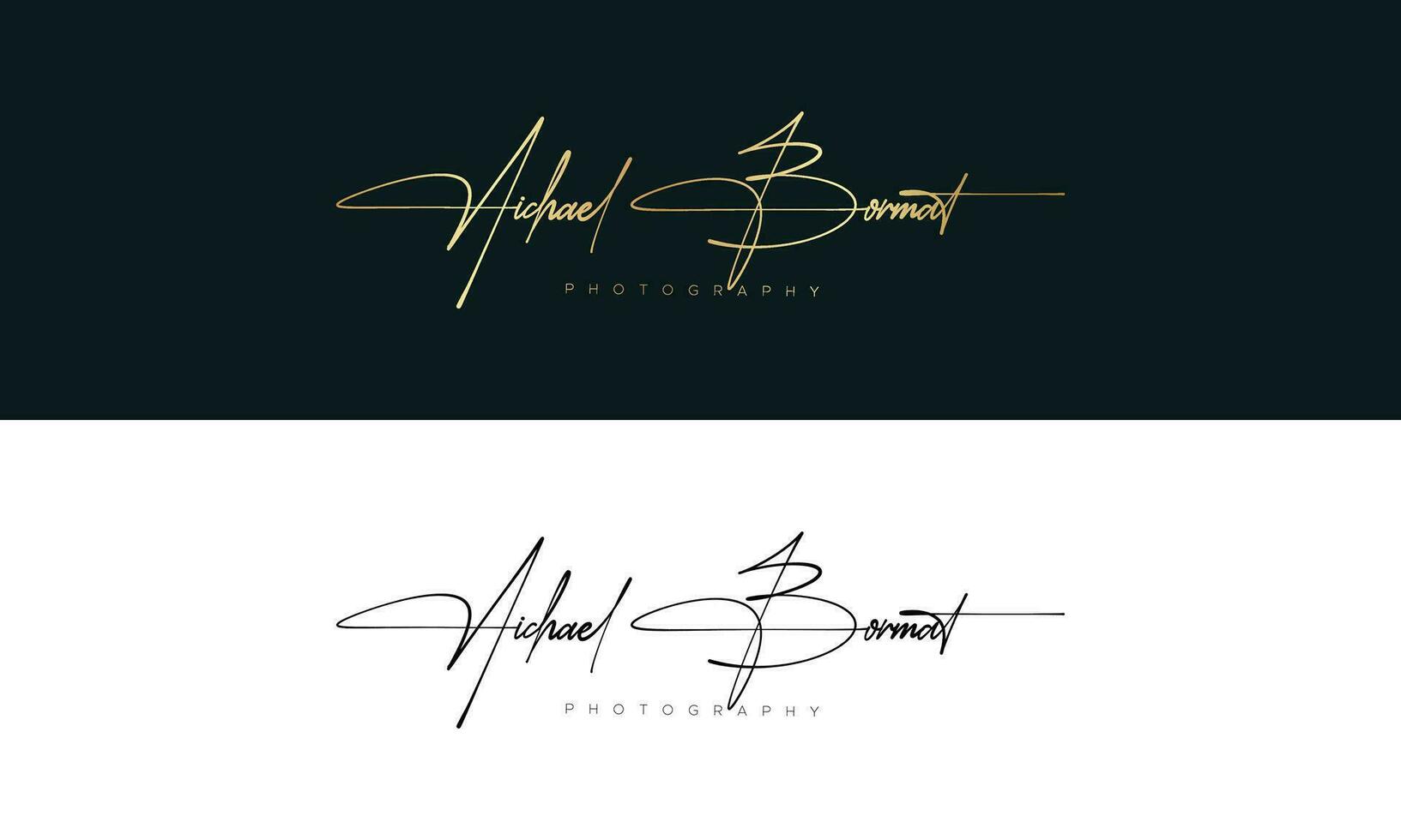 Vector handwriting photography logo template vector signature logo concept