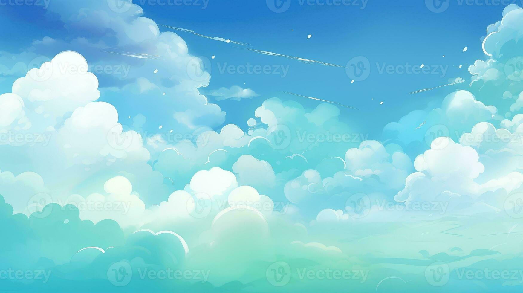 Aerial view White clouds in sky. Top. View from drone. Aerial bird's eye. Aerial top view cloudscape. Sky background, Generative AI illustration photo