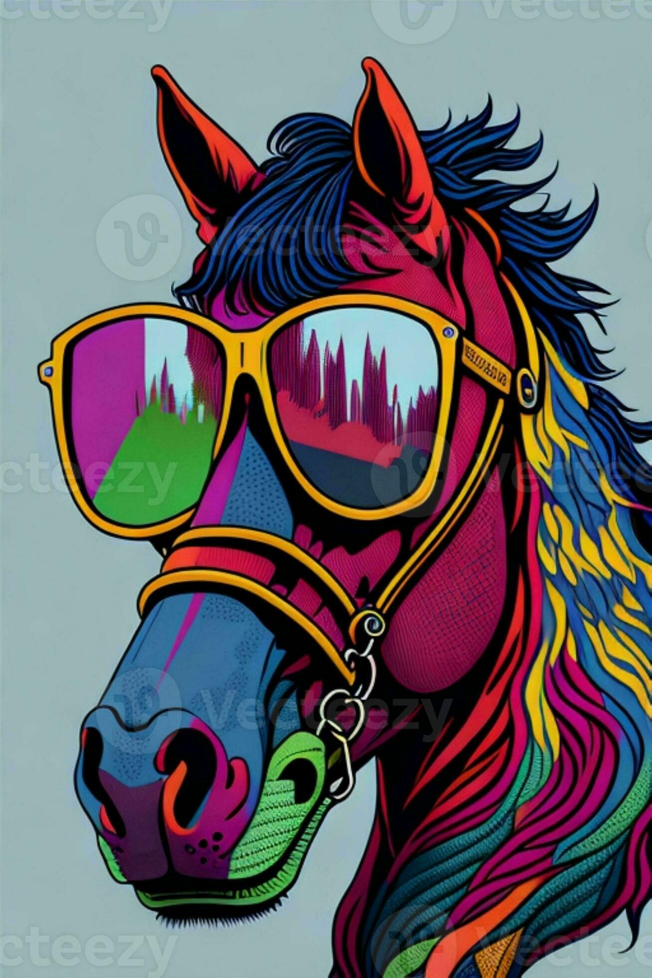 A detailed illustration of a Horse for a t-shirt design, wallpaper and