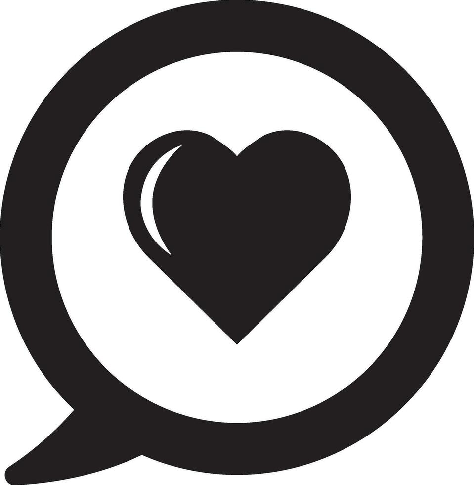 Heart in speech bubble icon vector