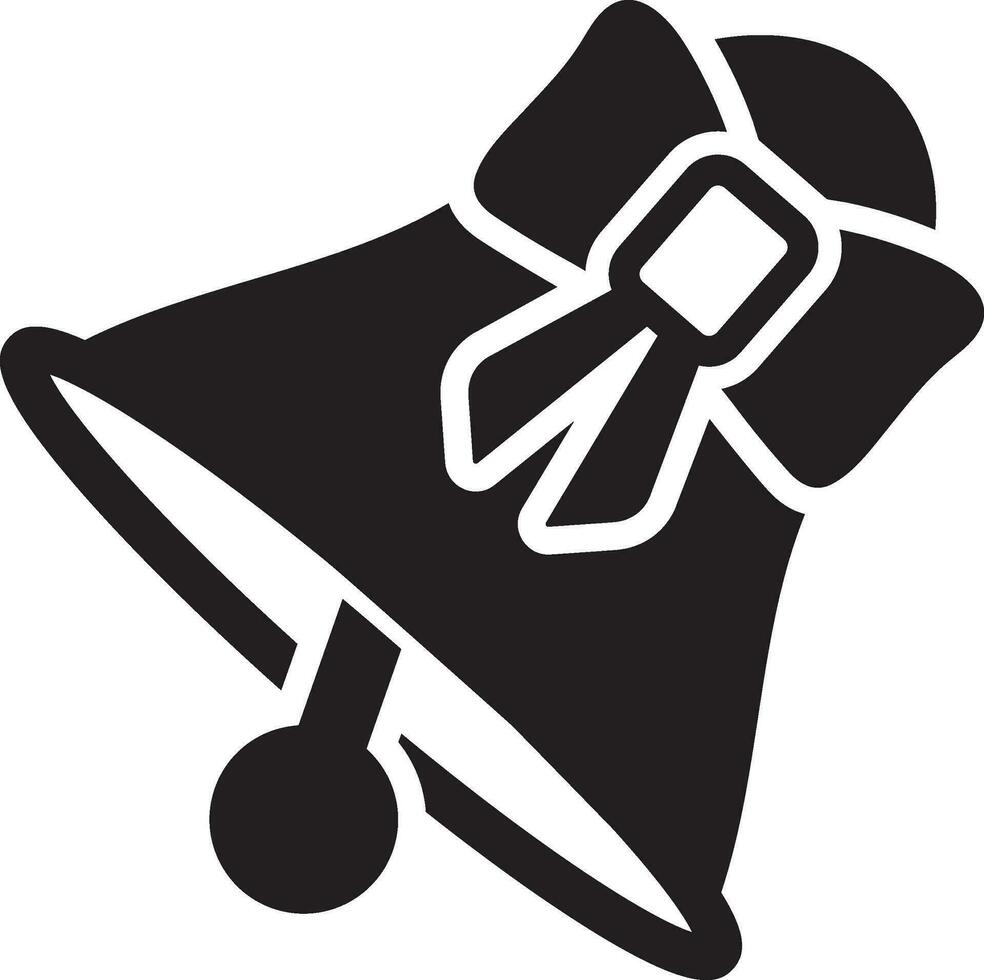 Bell and bow icon vector