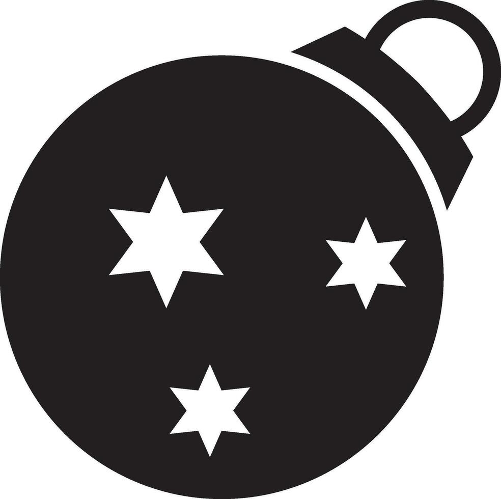 Christmas ball with star icon vector