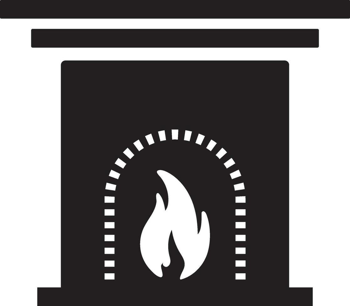 Home fireplace icon vector