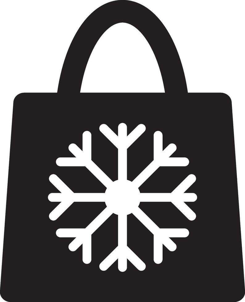 Christmas shopping bag icon vector