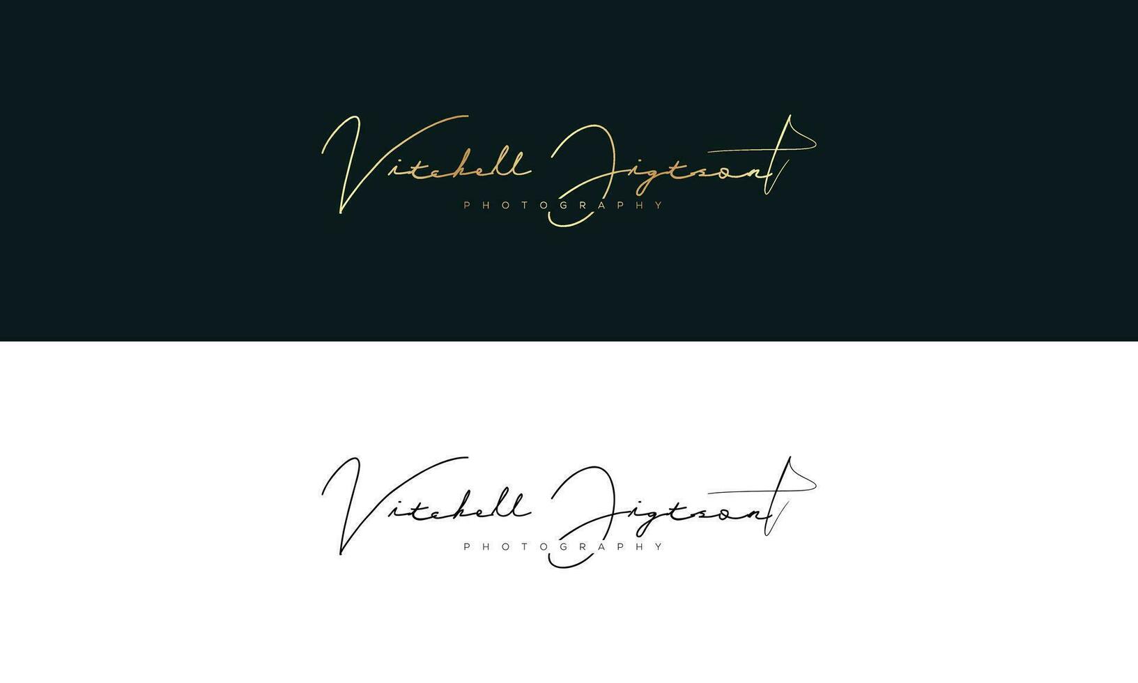 Vector handwriting photography logo template vector signature logo concept