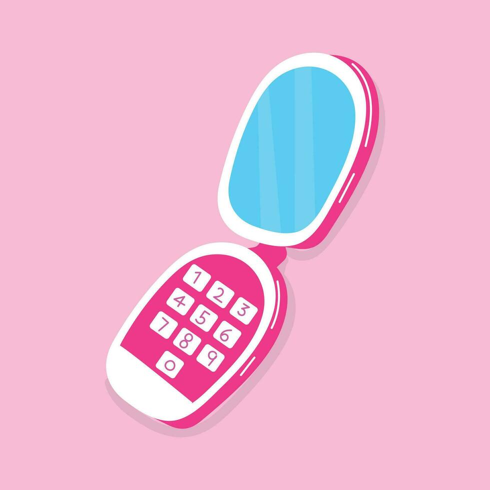 Barbie Phone Hand Drawn Illustration vector