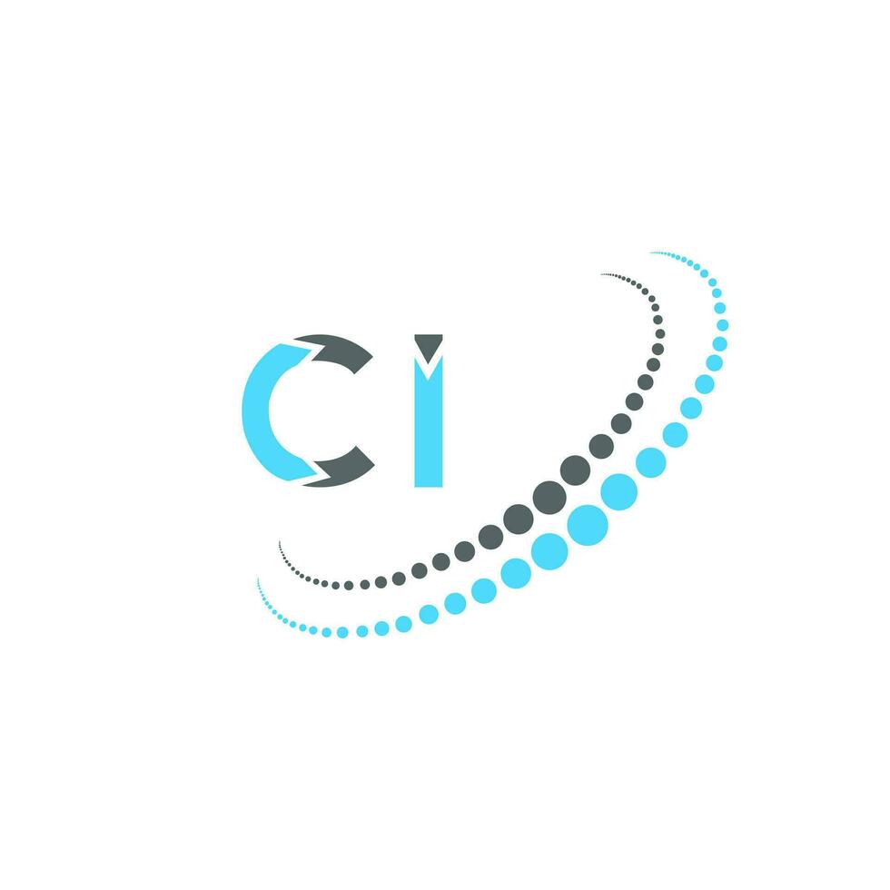 CI letter logo creative design. CI unique design. vector