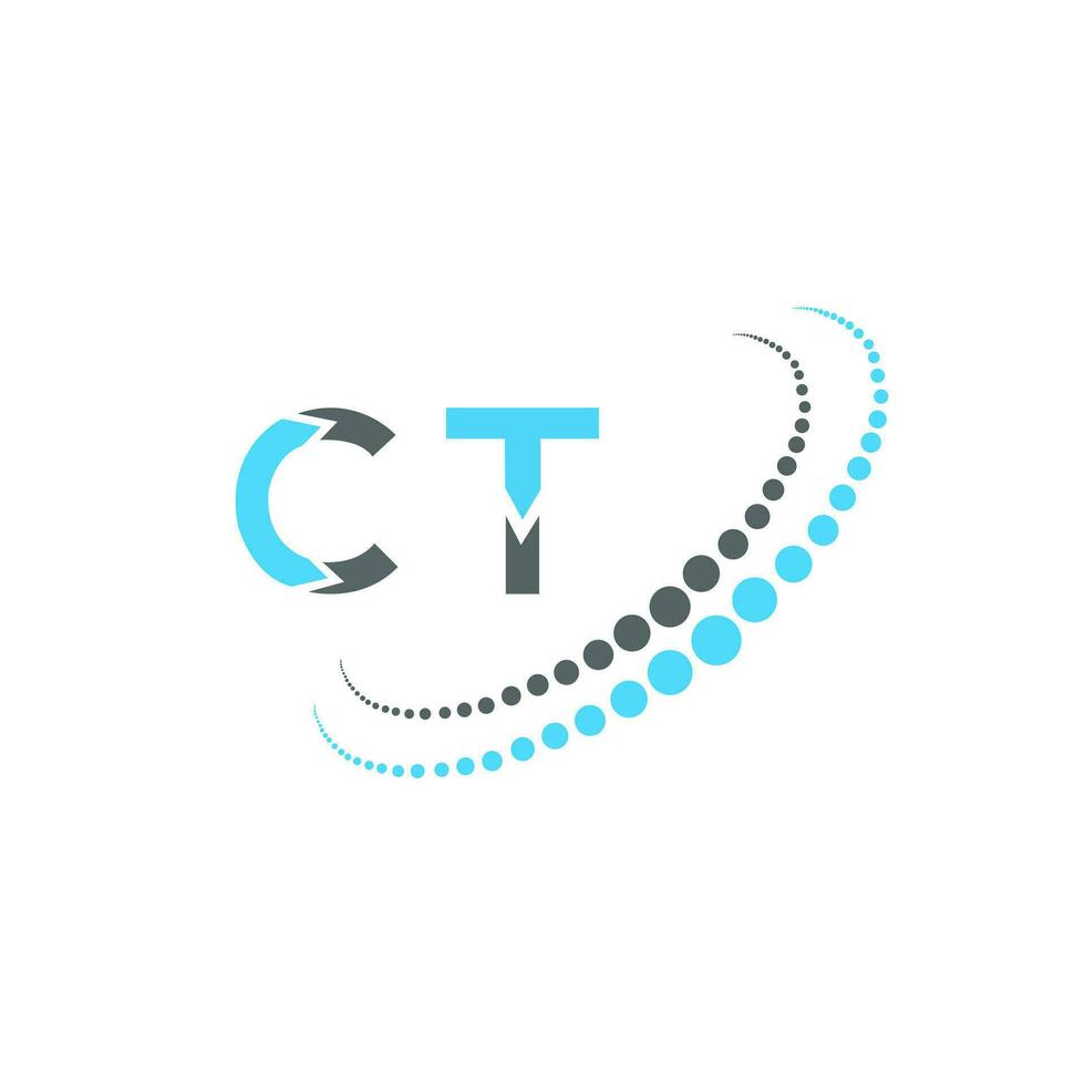 CT letter logo creative design. CT unique design. vector