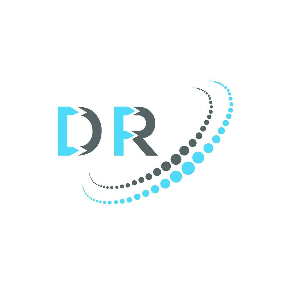 diseño creativo del logotipo de la letra dr. dr diseño único. vector