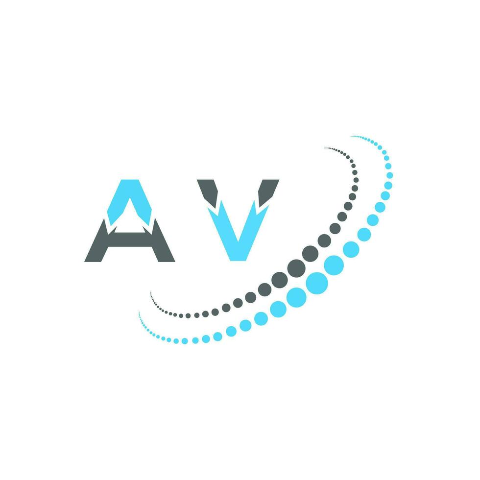 AV letter logo creative design. AV unique design. vector