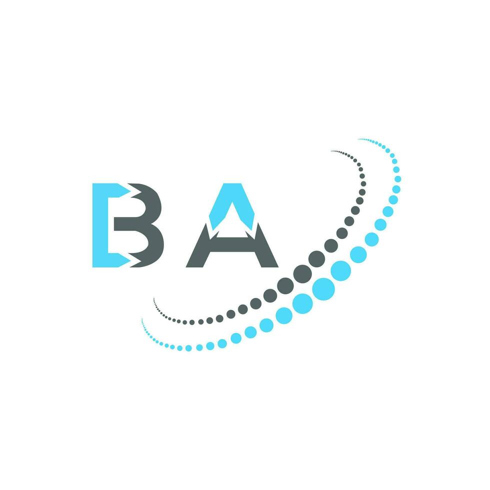 BA letter logo creative design. BA unique design. vector