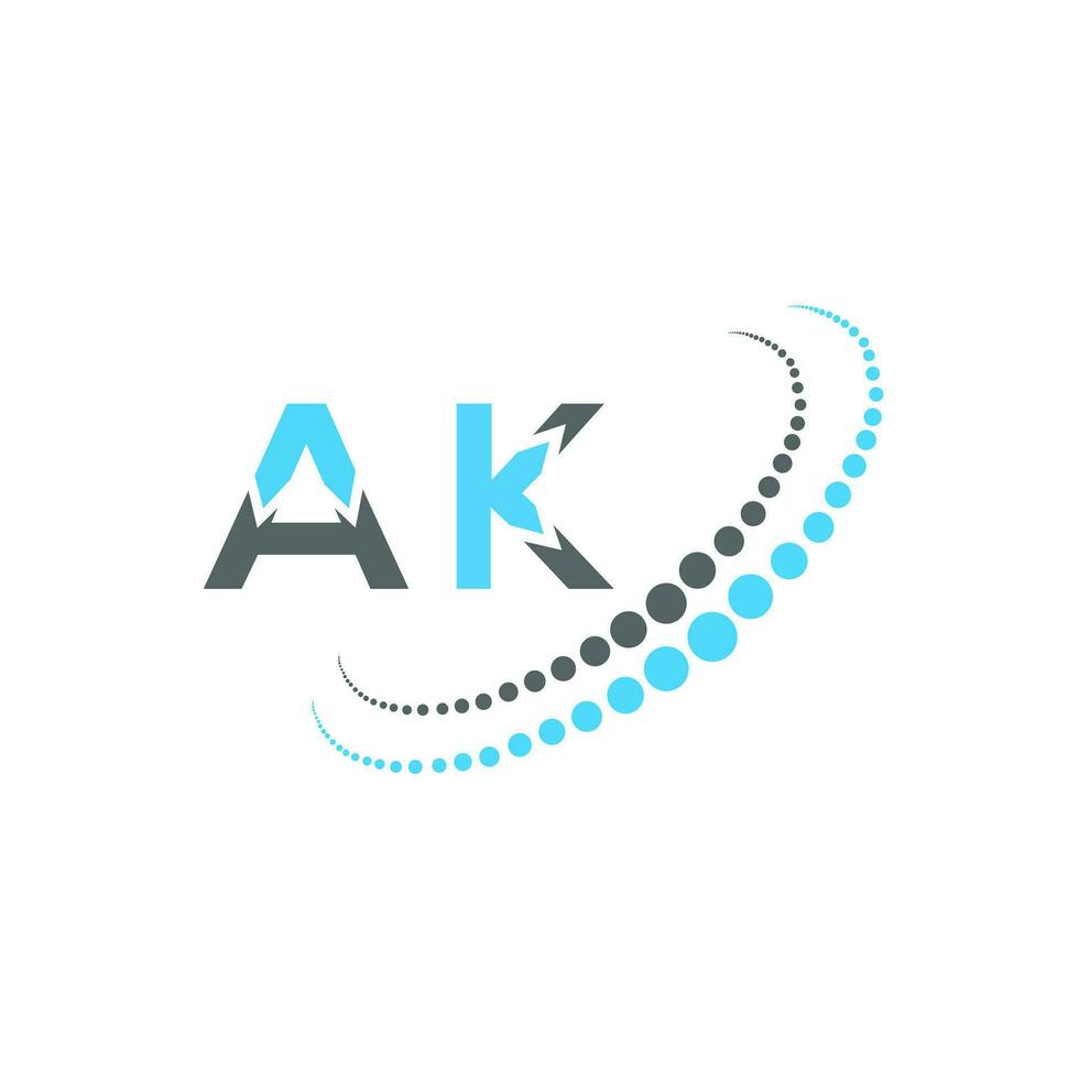 AK letter logo creative design. AK unique design. vector