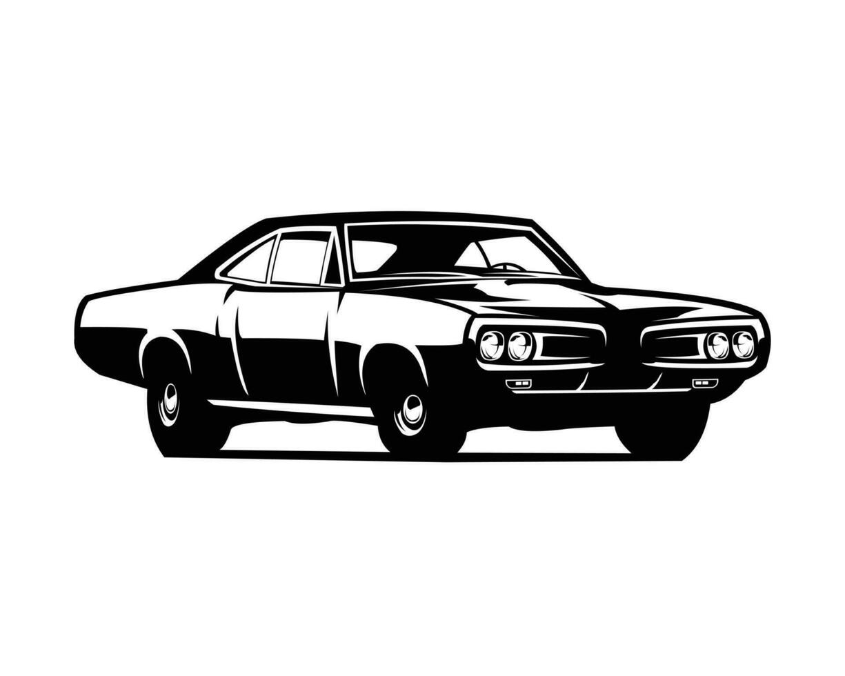 1969 dodge super bee car isolated on white background view from side. best for the car industry. logos, badges, emblems and icons. vector illustration available in eps 10.