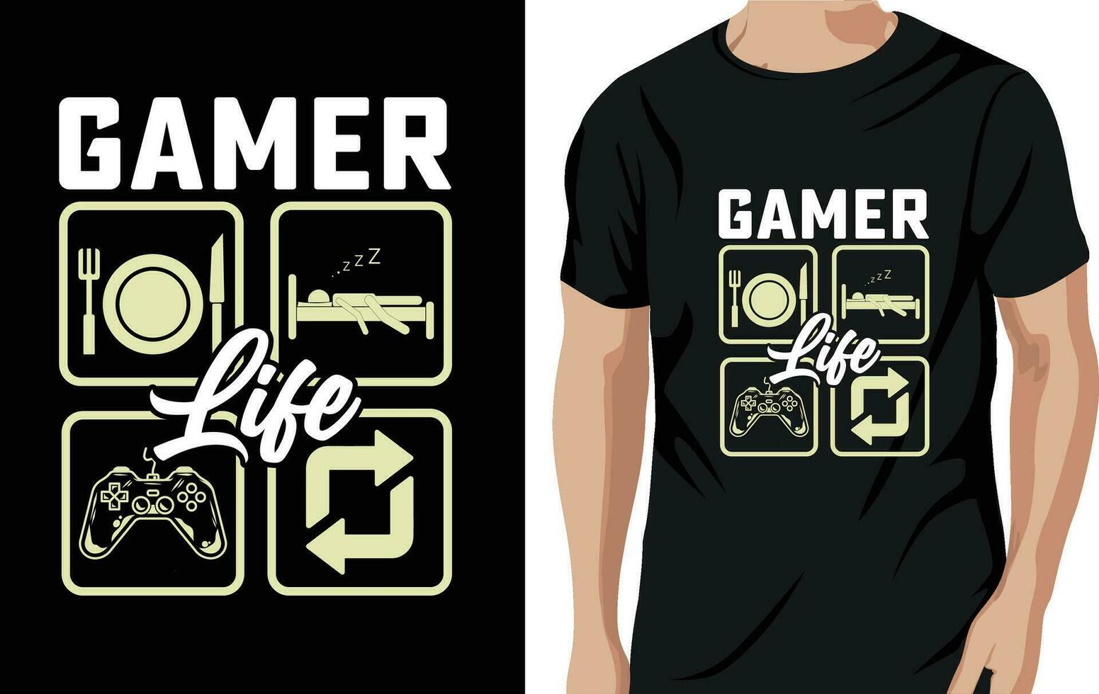 Gaming t-shirt design vector