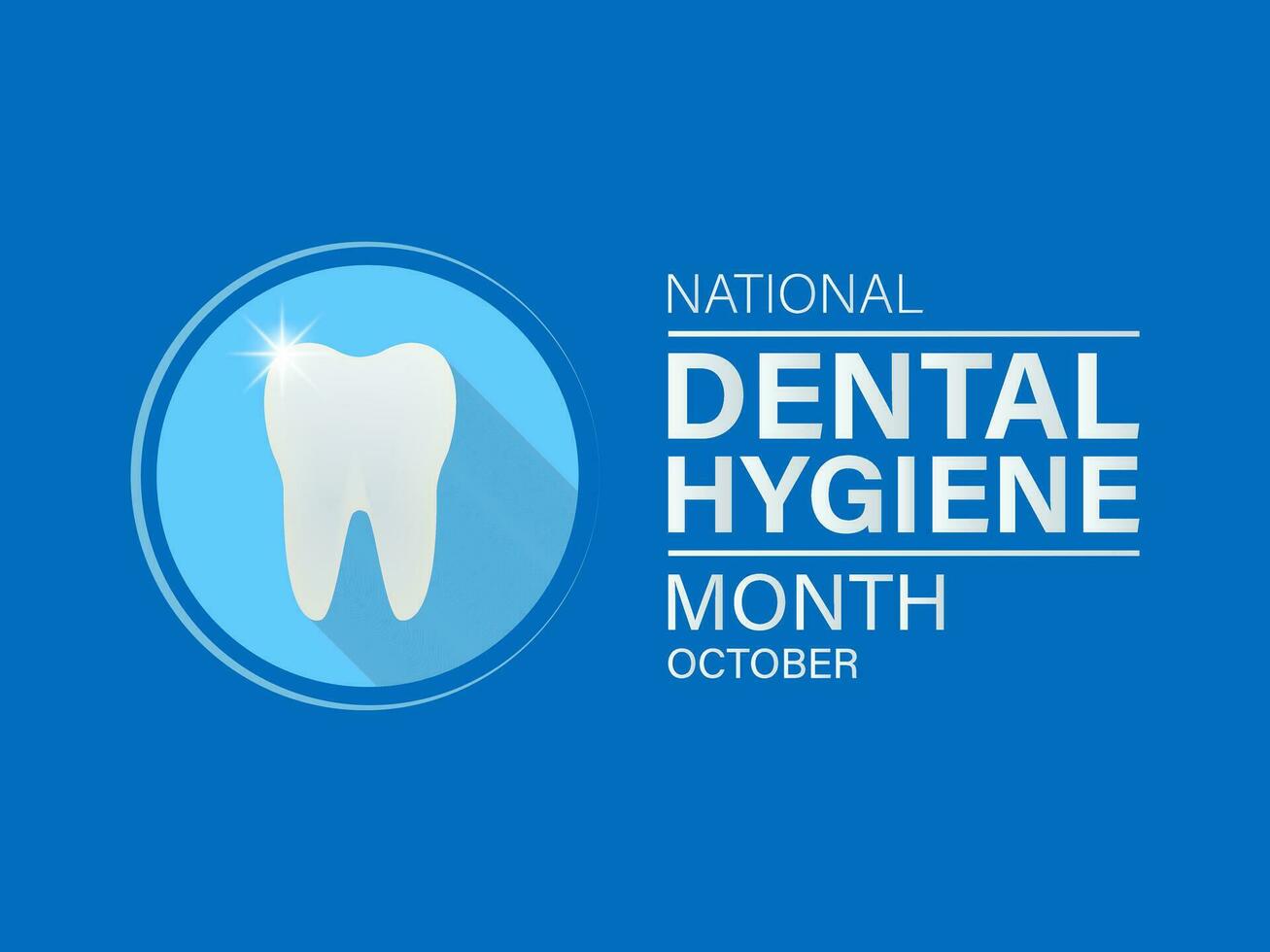 Dental Hygiene month observed each year during October. Banner, poster, card, background design. vector