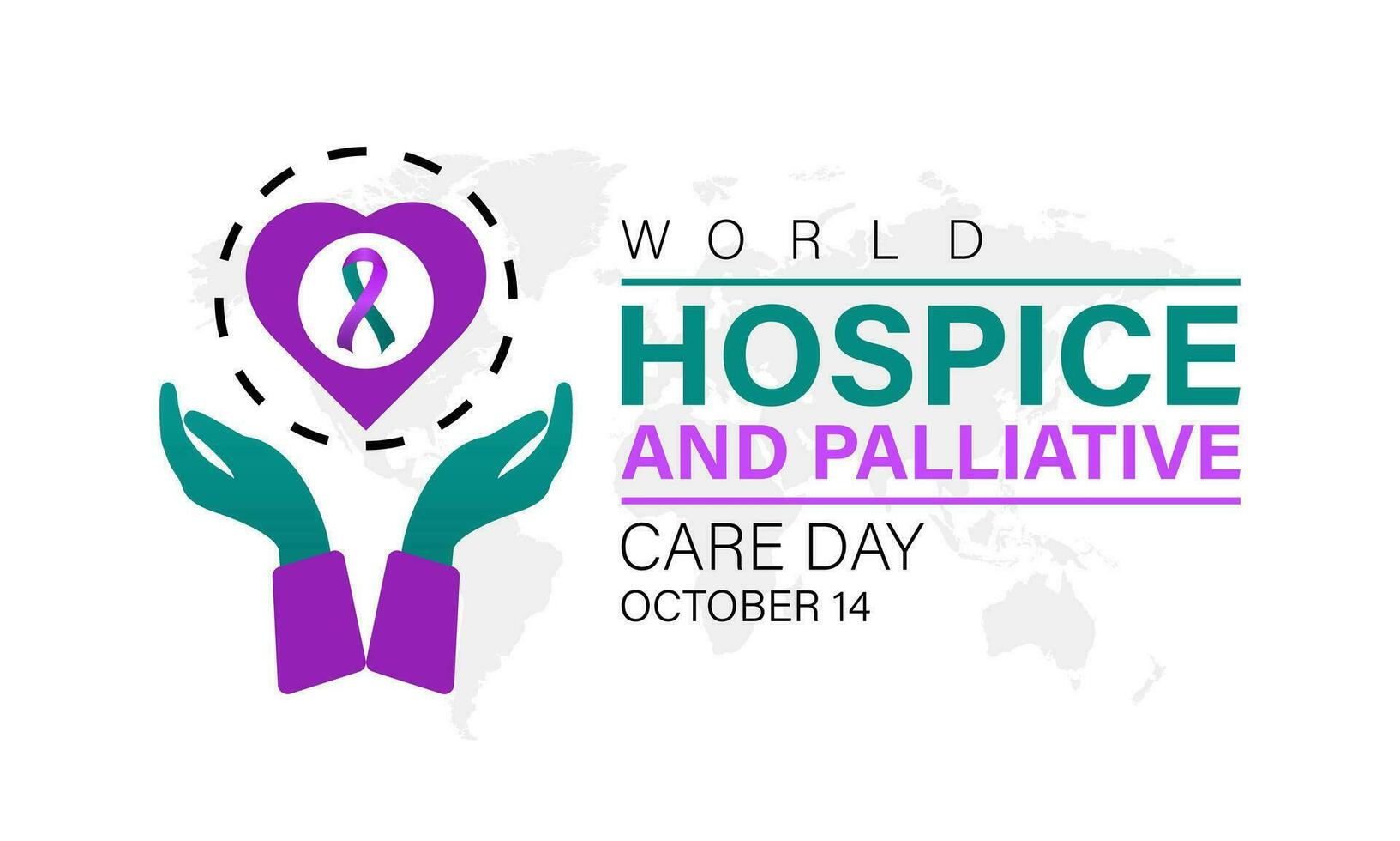 Hospice and Palliative care day is observed each year in October . Banner, poster, card, background design. vector