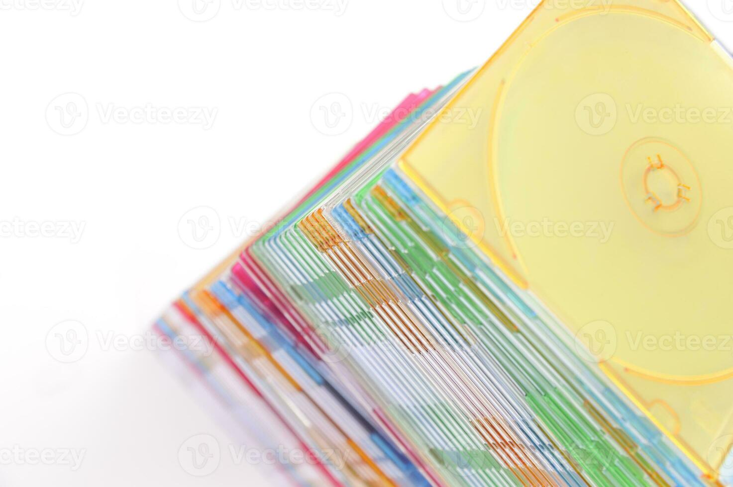 Stack of disks isolated on white background photo