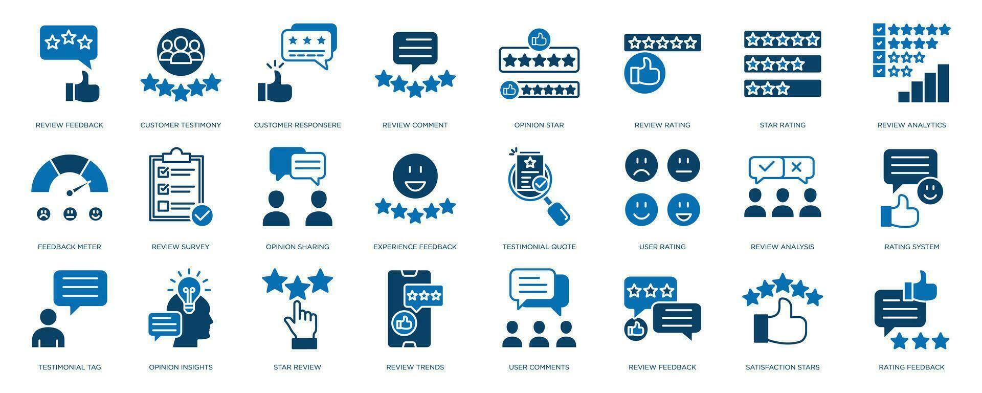 Customer Review Icon Collection. Rating, Testimonials, Quick Response, Satisfaction, Feedback, testimonial, customer thin line icons vector