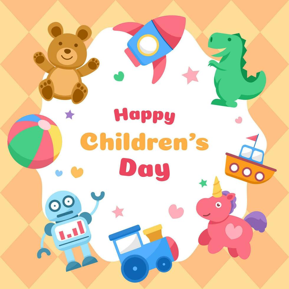 Greetings Card Of Children Day Festivity vector