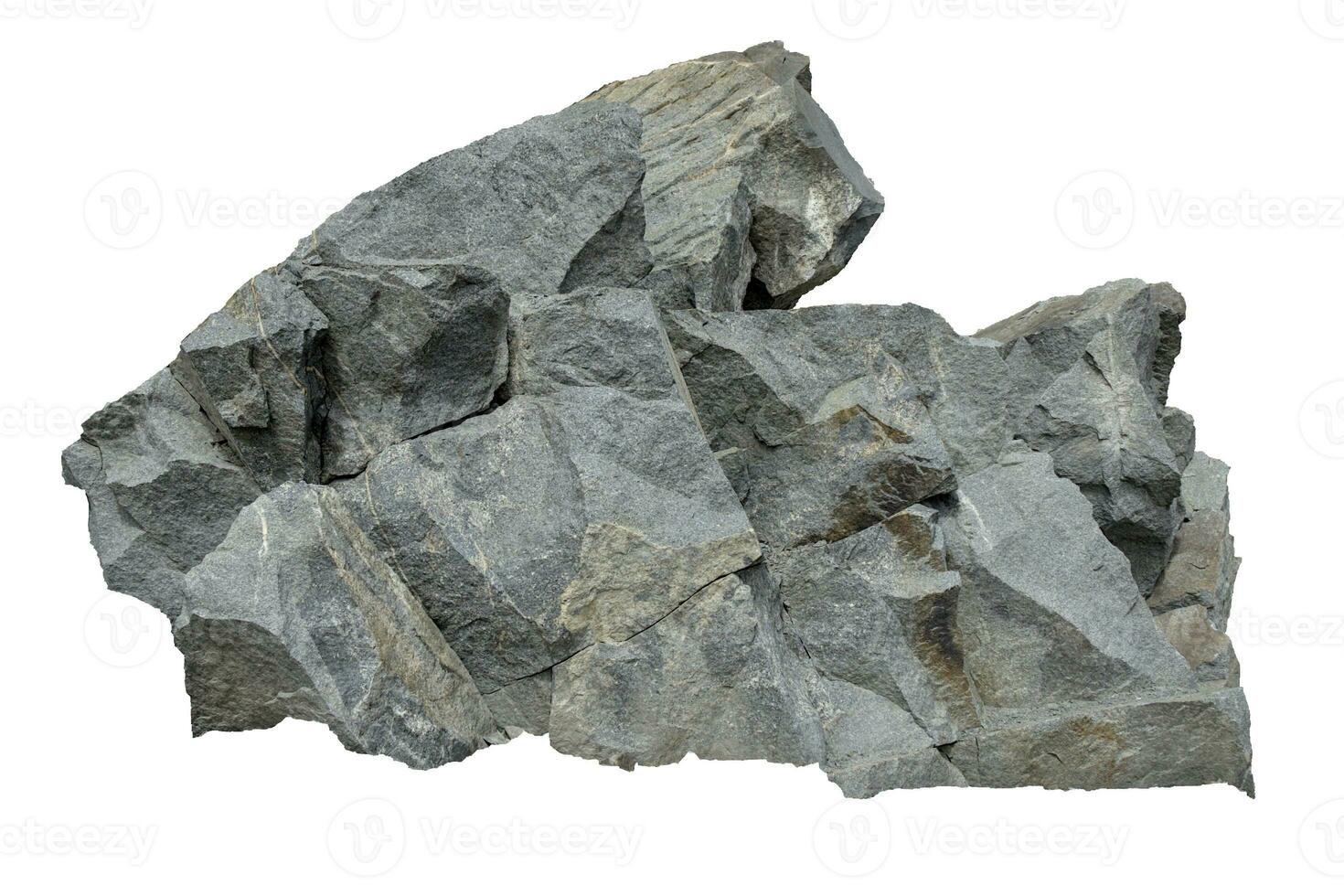 Blasted stone with white background. photo