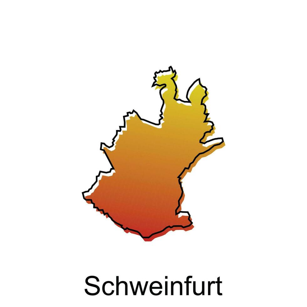 mapa ciudad de Schweinfurt. vector mapa de el alemán país. vector ilustración diseño modelo