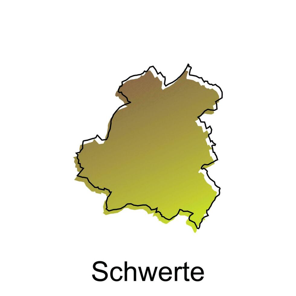 schwerte ciudad mapa ilustración. simplificado mapa de Alemania país vector diseño modelo