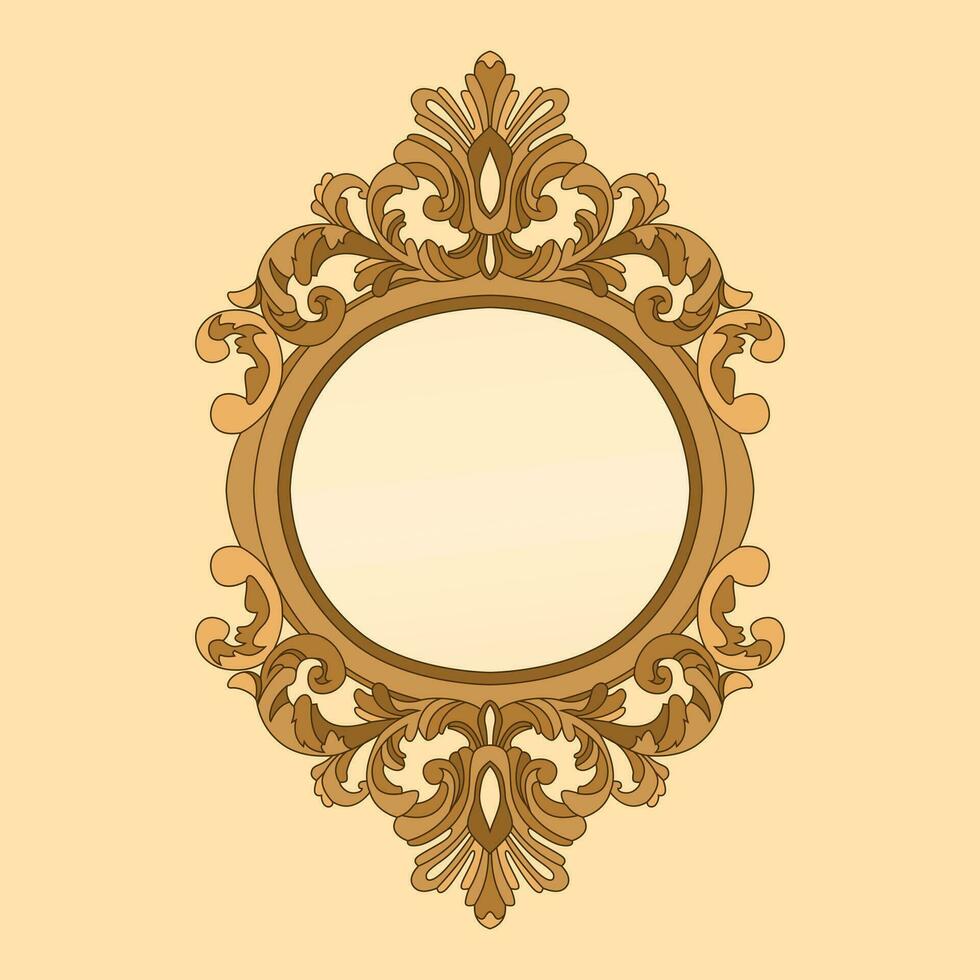 Hand drawn gold vintage decoration frame vector