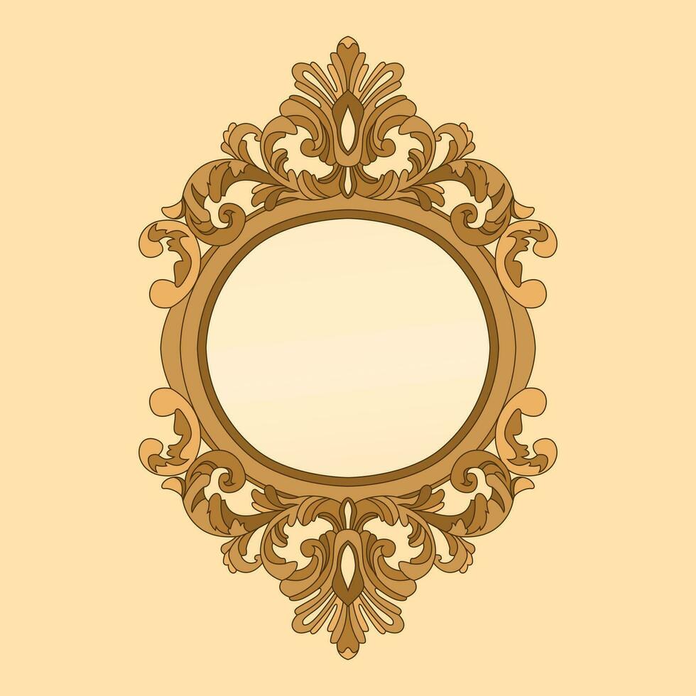 Hand drawn gold vintage decoration frame vector