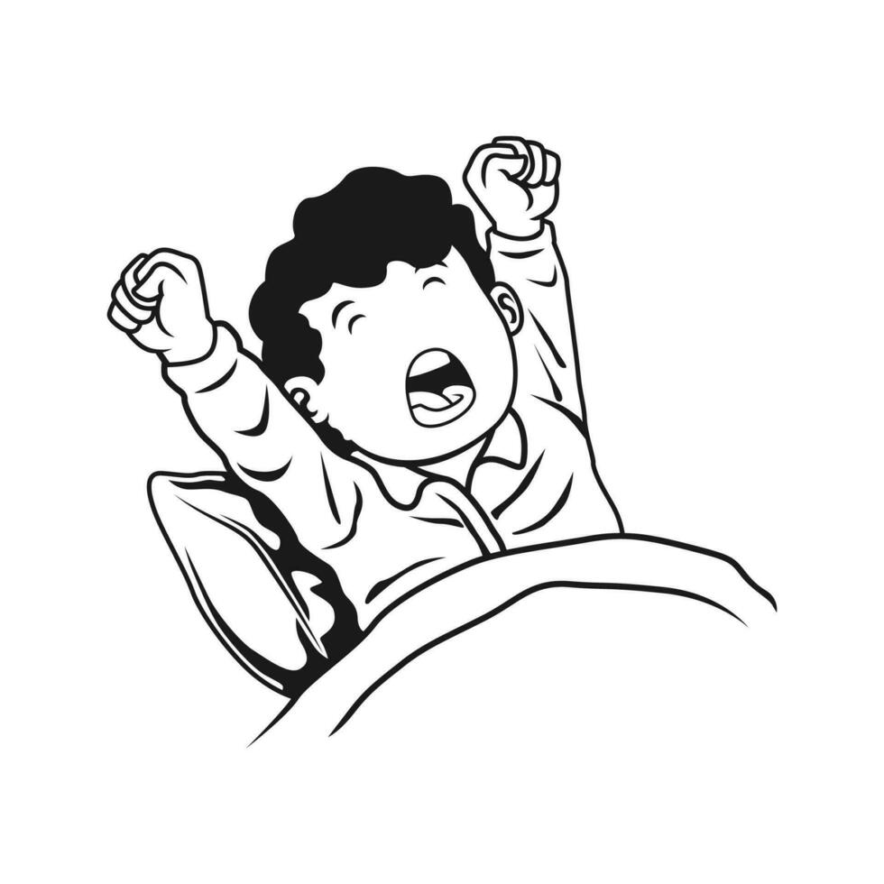 illustration of people waking up vector image