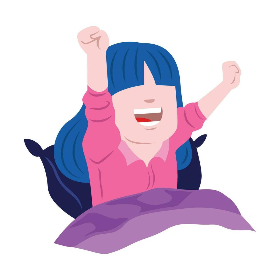 illustration of people waking up vector image