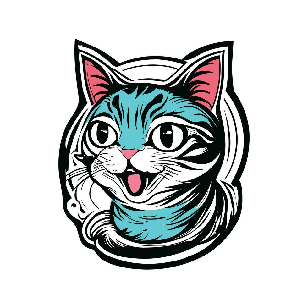 gato cabeza resumen símbolos icono. vector