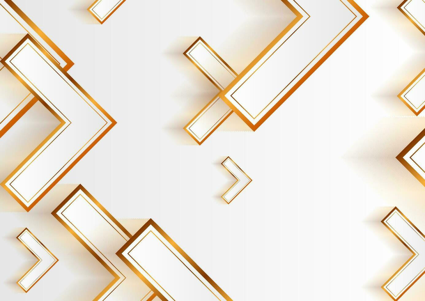 Golden and grey shiny arrows abstract tech background vector