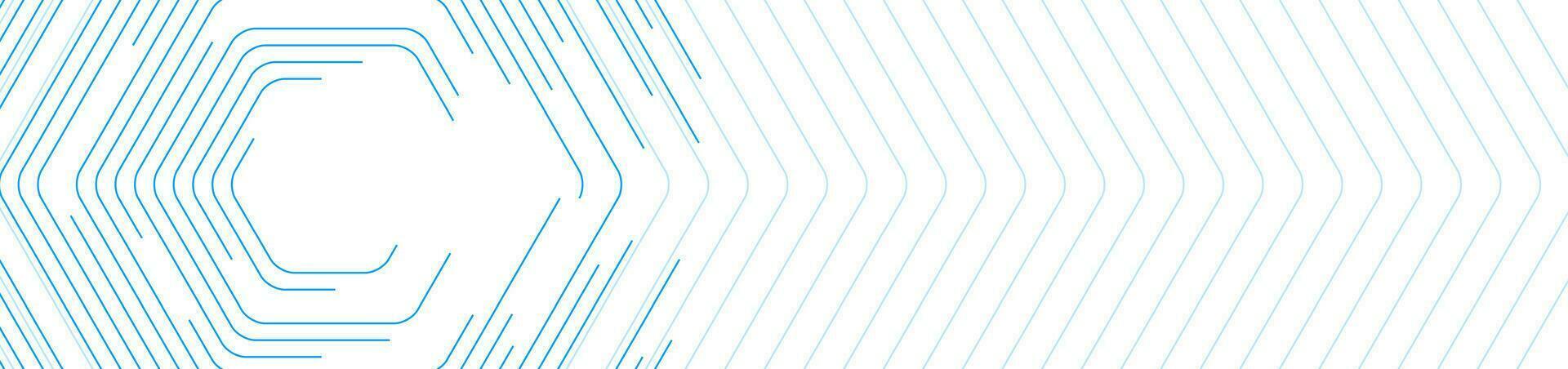 azul hexagonal líneas resumen futurista tecnología bandera vector