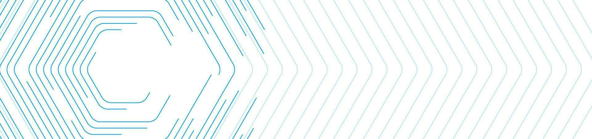 Blue hexagonal lines abstract futuristic tech banner vector
