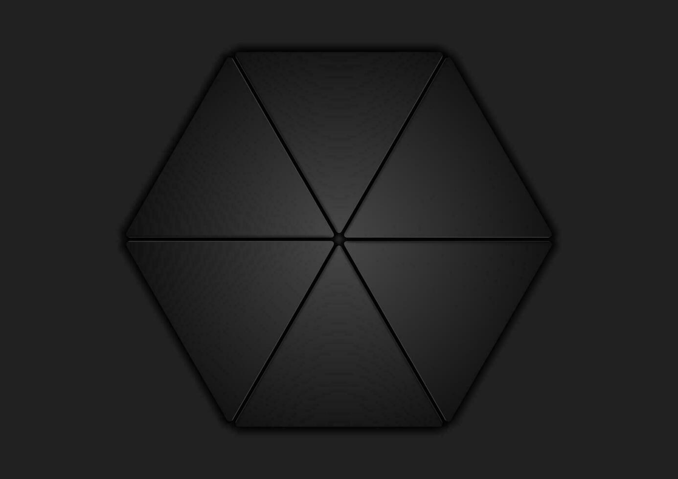 Black monochrome geometric hexagon abstract background vector