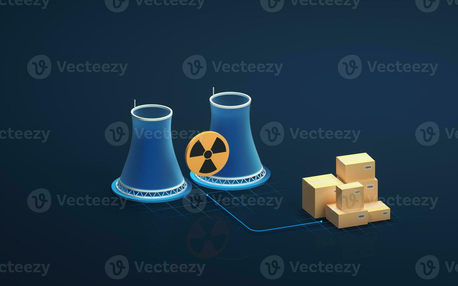 el concepto de nuclear energía, 3d representación. foto