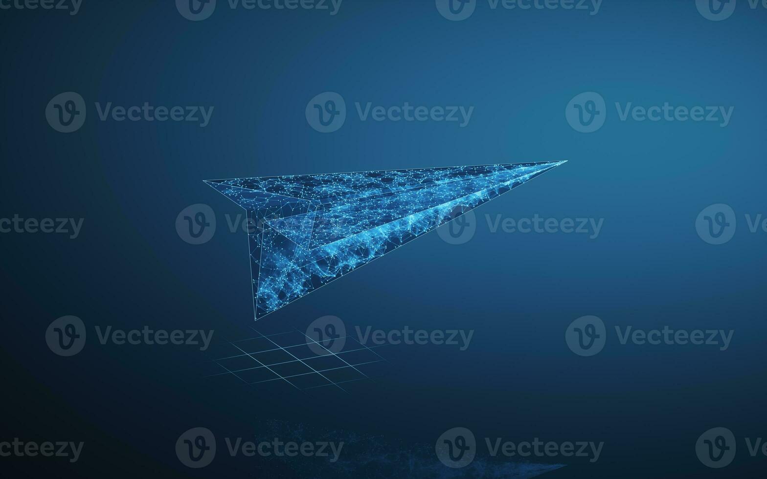 Paper plane with blue lines, 3d rendering. photo