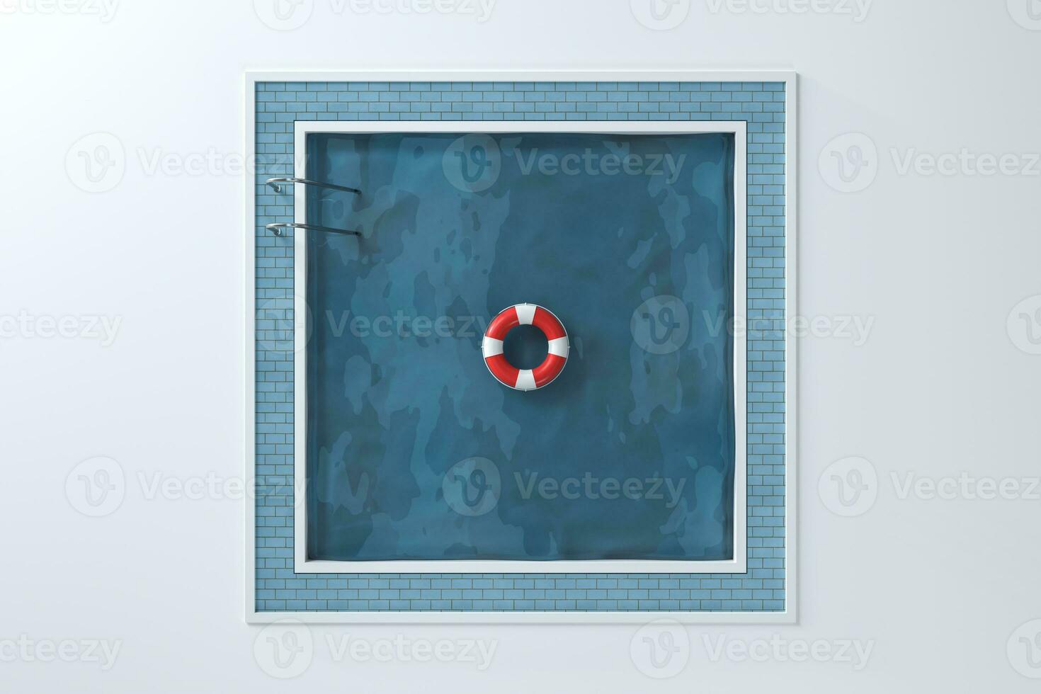 A swimming pool with white background, 3d rendering. photo