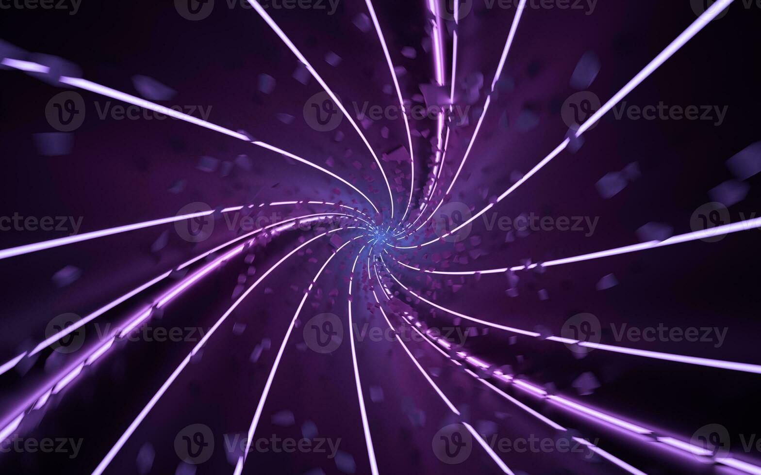 Purple twist cubes with black background, 3d rendering. photo