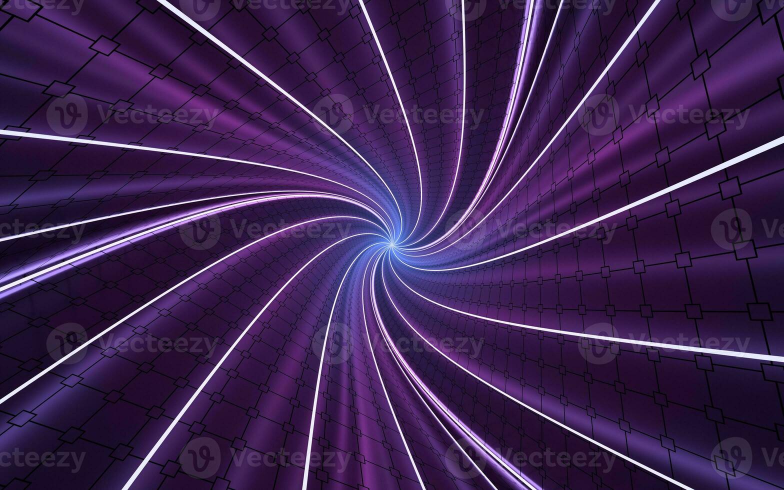 Purple twist cubes with black background, 3d rendering. photo