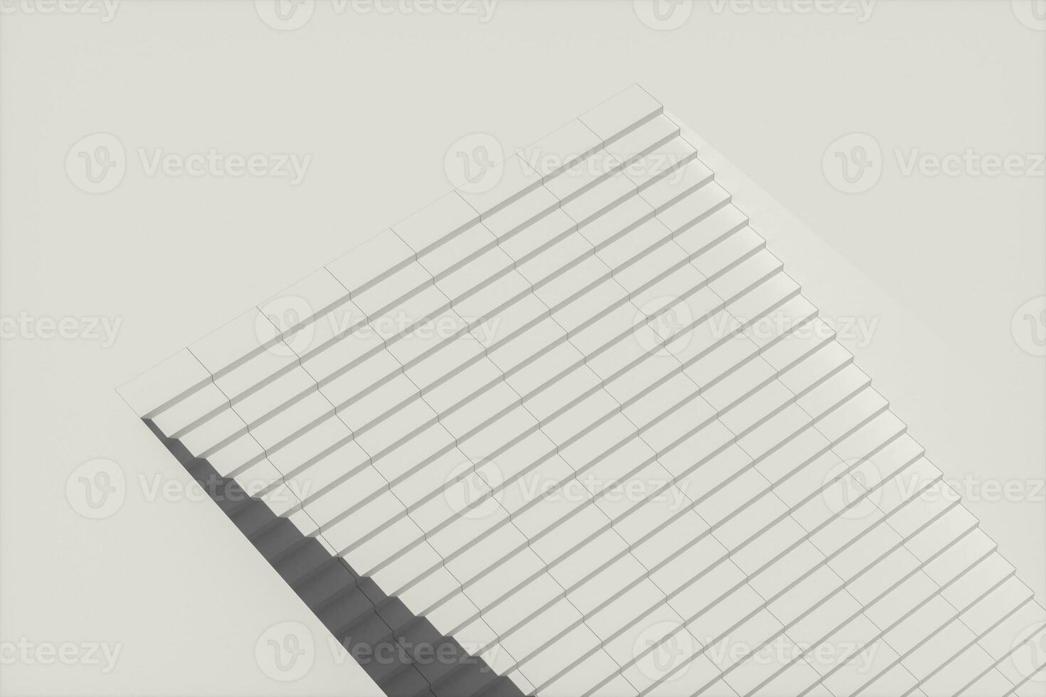 Steps and wall with white background, modern construction,3d rendering. photo