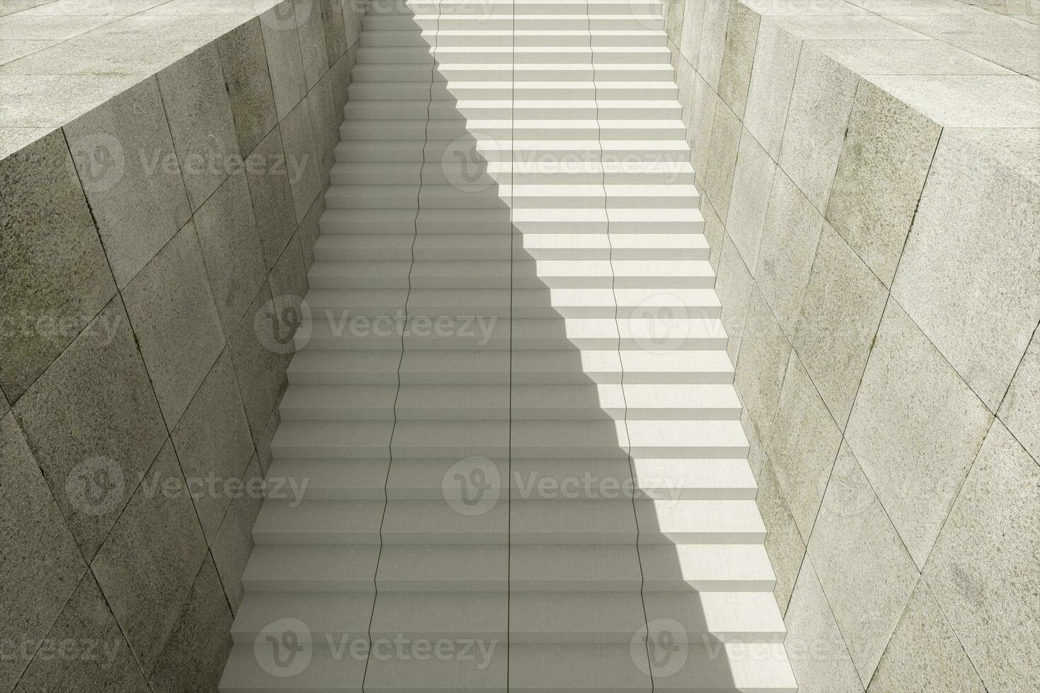 Steps and wall with grey background, modern construction,3d rendering. photo