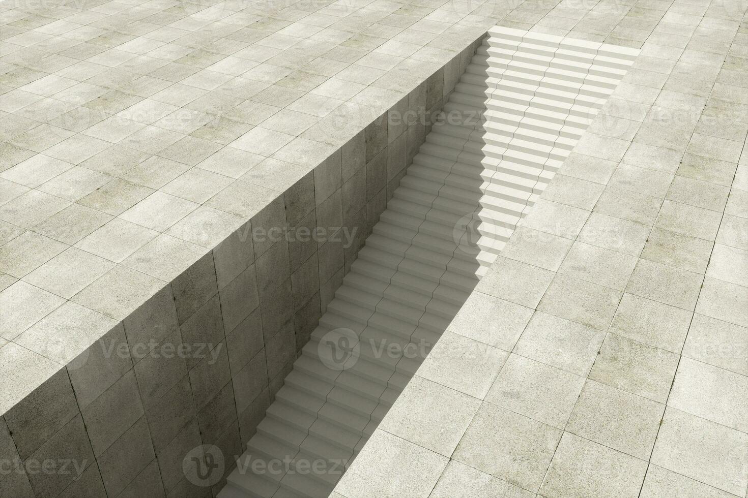 Steps and wall with grey background, modern construction,3d rendering. photo
