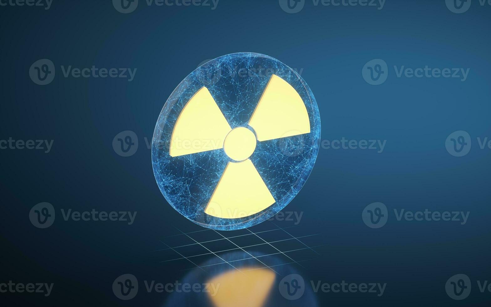 nuclear poder estación y nuclear energía, 3d representación. foto