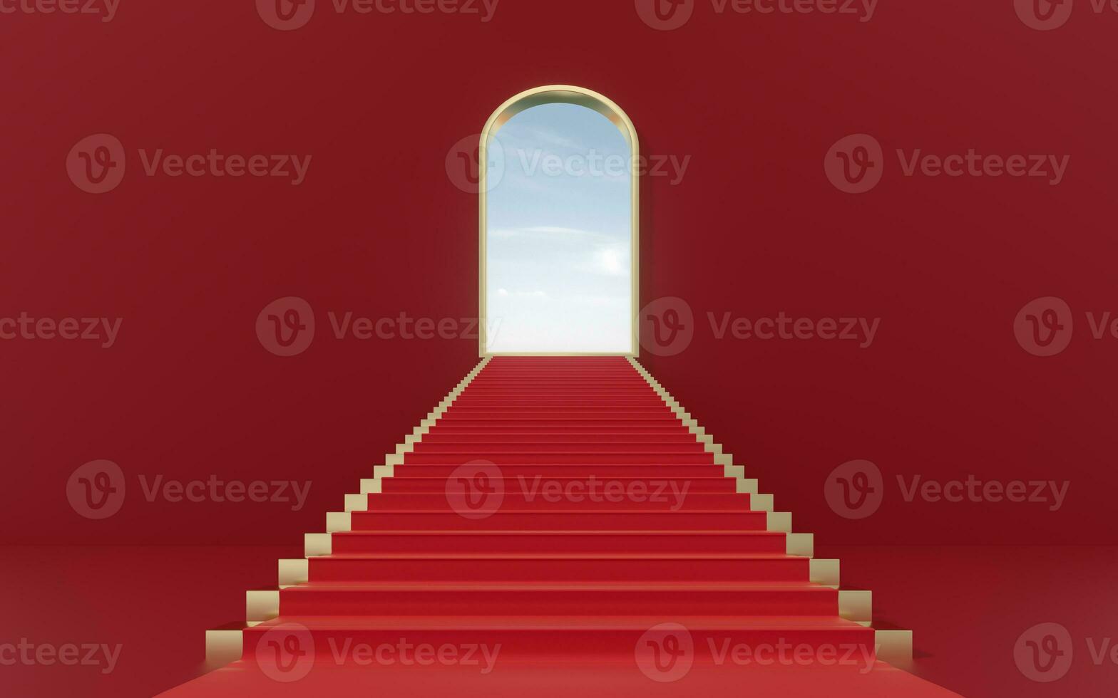 Large steps in the luxury palace, 3d rendering. photo