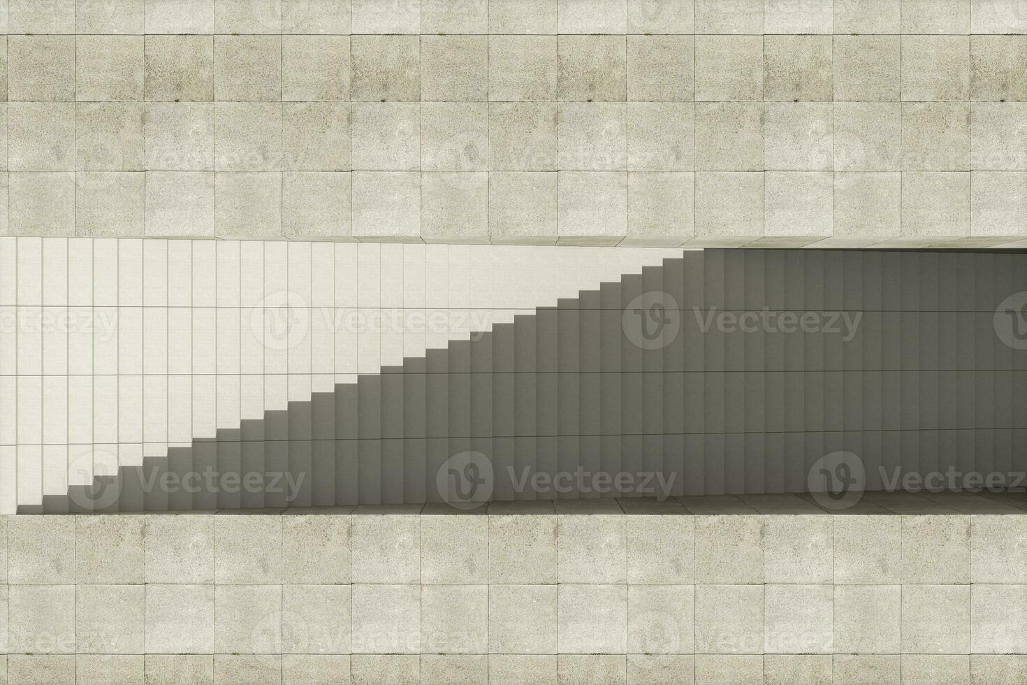 Steps and wall with grey background, modern construction,3d rendering. photo